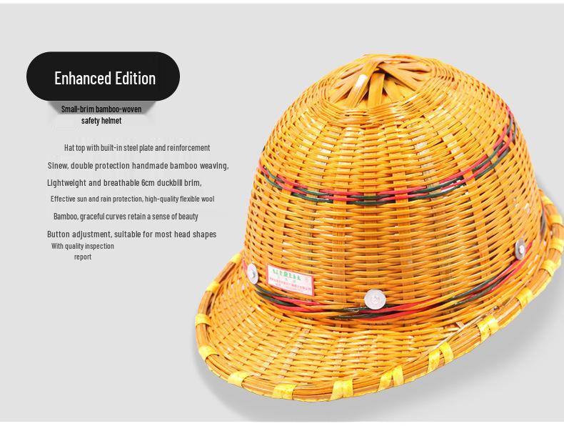 Wanmulin Summer Breathable Bamboo Safety Helmet for Construction and Labor Protection