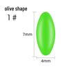 Silicone Olive-Shaped Fluorescent Fishing Float Tail Magnifier Bean