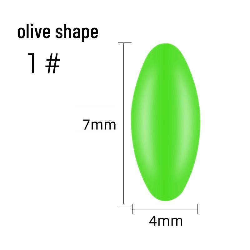 Silicone Olive-Shaped Fluorescent Fishing Float Tail Magnifier Bean