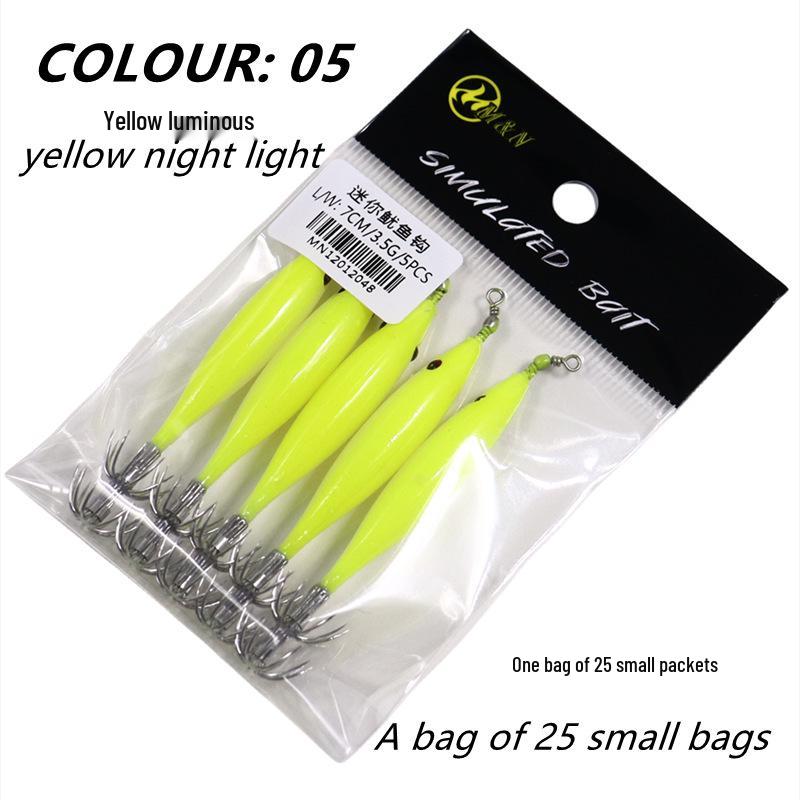 Светящийся деревянный крючок-приманка Mingnuo для креветок, кальмаров и осьминогов