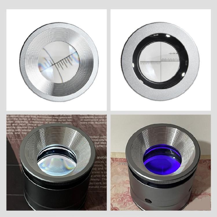 Lupe mit Skala LED-Licht 10X Vergrößerungsglas für Schmuck Briefmarkeninspektion Handheld Vergrößerungslinse Augenlupe