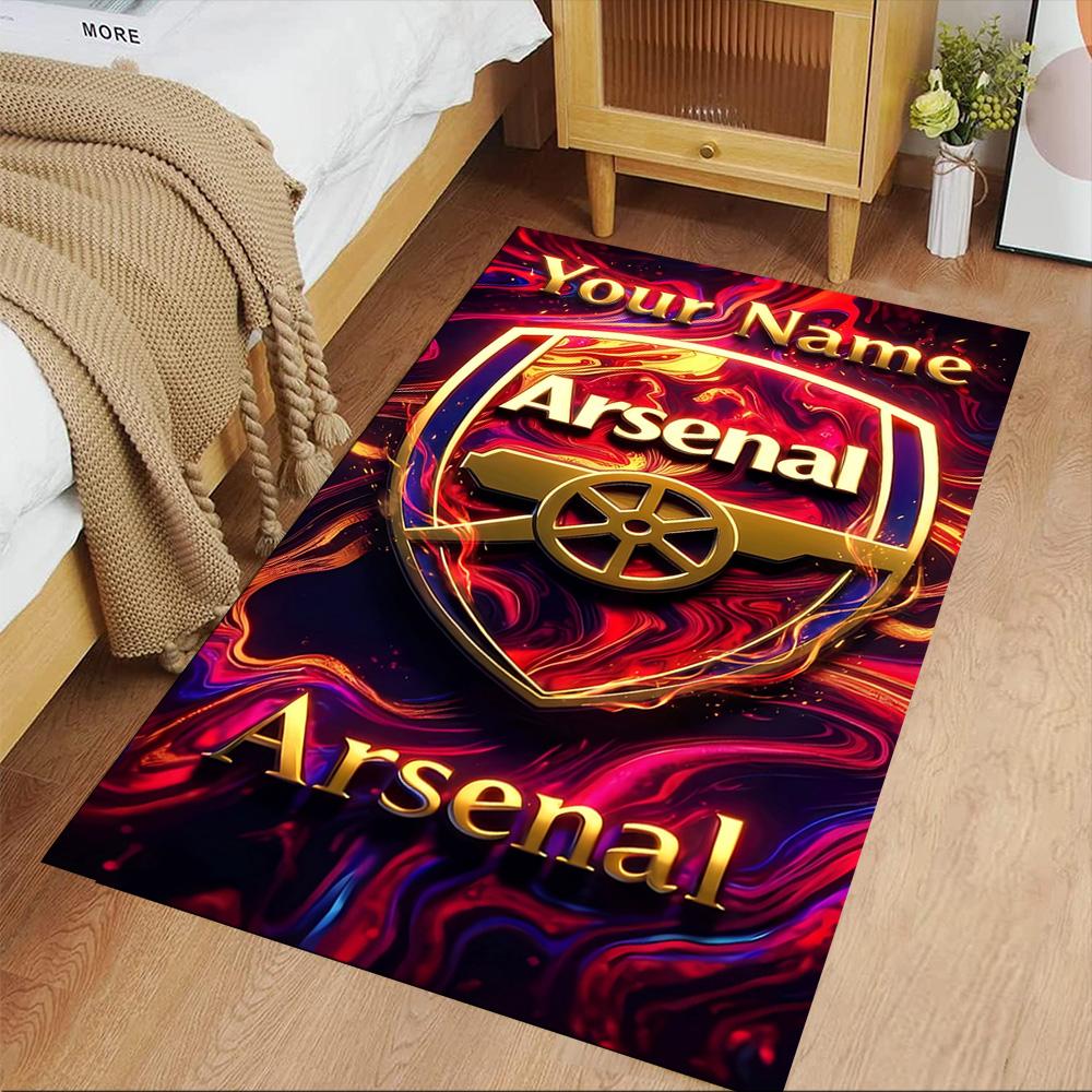 Arsenal F.c. Customize Your Name Floor Rug Office Rug Suitable for Playrooms Living Rooms Foyer Decorate room Anti-slip Rug Decorate Offices