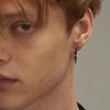 Vnox 1 Stuk Gotische Punk Hoepel Oorbellen voor Mannen Vrouwen, Zwart Roestvrij Staal Huggie Hoops Oor Sieraden, Kruis Geometrisch Hangend