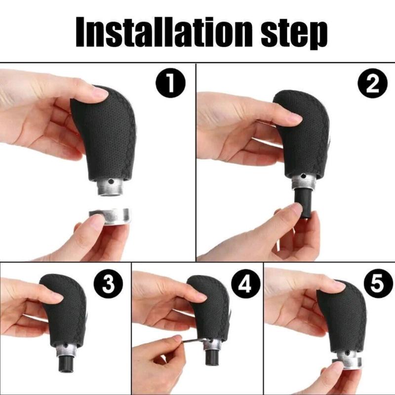 Manual Gear Shifter Knob PU Leather 5/6 Speed Shifter Lever Suitable for Car SUVs Trucks Comfortable Grip Easy To Clean