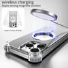 For iPhone 15 Pro Case PC + Metal Boardless Phone Back Cover with Kickstand