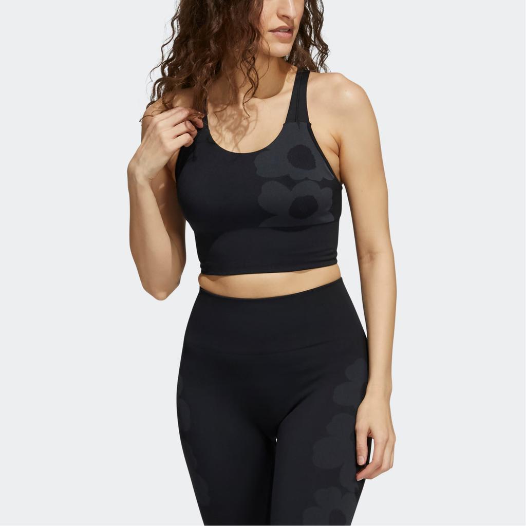 Adidas X Marimekko Aeroknit Pohodlná Měkká Prodyšná Šetrná k Pokožce Sportovní Podprsenka Dámské Spodní Prádlo Černá GU4589