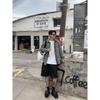 2024 Letter Long Sleeve Shirt Japanese Hong Kong Style Ins Loose Shirt Boys Summer Trendy Versatile Casual Coat