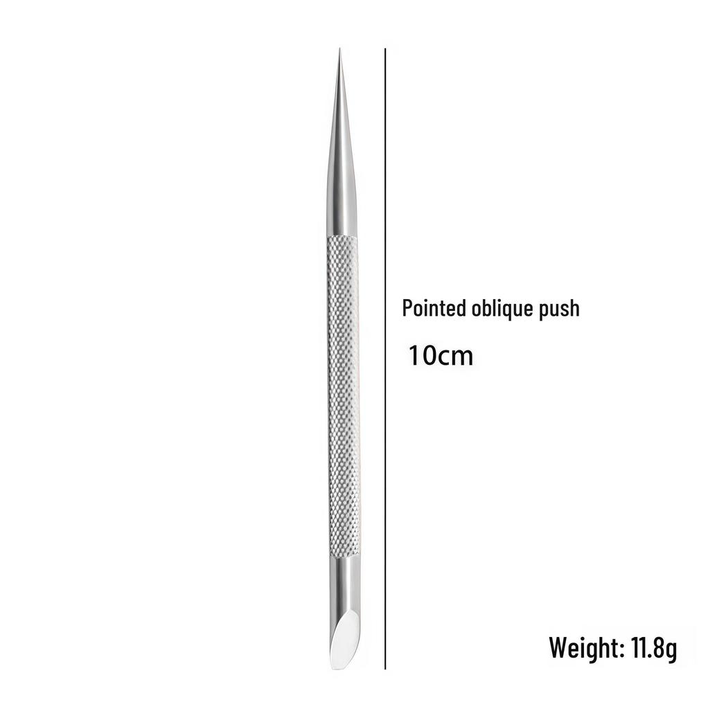 Double-Ended Steel Cuticle Pusher & Trimmer for Manicure/Pedicure