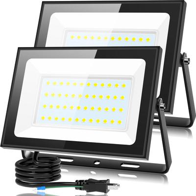 KIWEN Thin Set of LED Floodlight 80W 10000LM Daylight Color LED Light Outdoor IP66 Waterproof Heavy Rain Compatible Work Light LED 100V Compatible