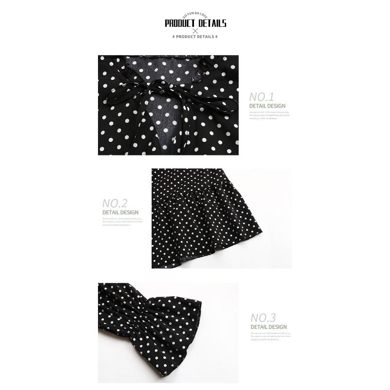 Women's Fashion Spring Fall Polka Dot Print Long Sleeve V-Neck High Waist Casual Dresses