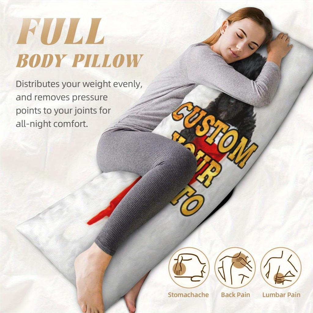 Customized Photo Plush Pillowcase Double-sided, Personalized Pet Commemorative Design, Soft and Durable Polyester Fiber, 20x54 I
