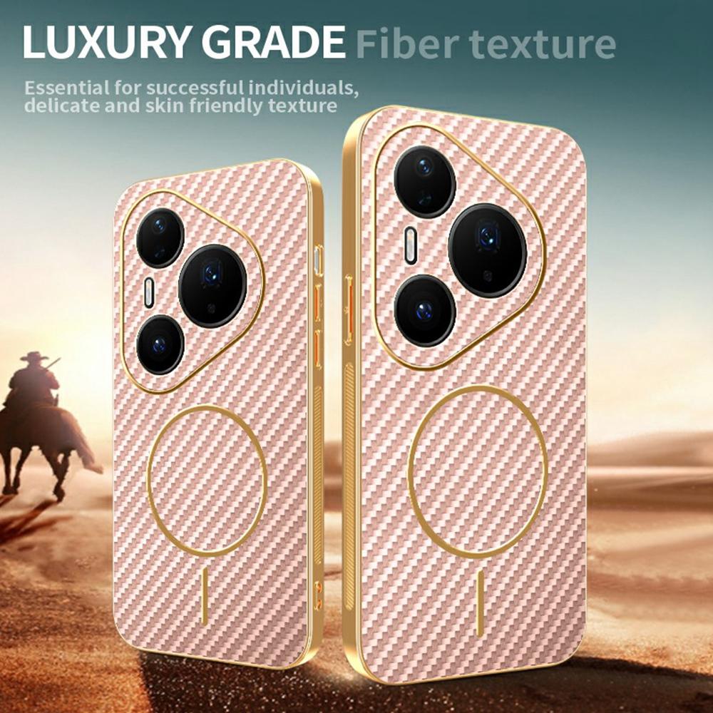 For Huawei Pura 80 Pro/80 Pro+ Phone Case Carbon Fiber Textured Electroplated TPU Back Cover