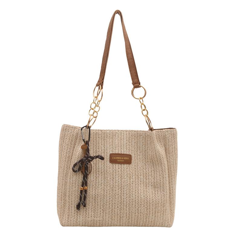 

Сумка-тоут Большая вместительная сумка Модная женская сумка Сумка на одно плечо with pendant коричневый