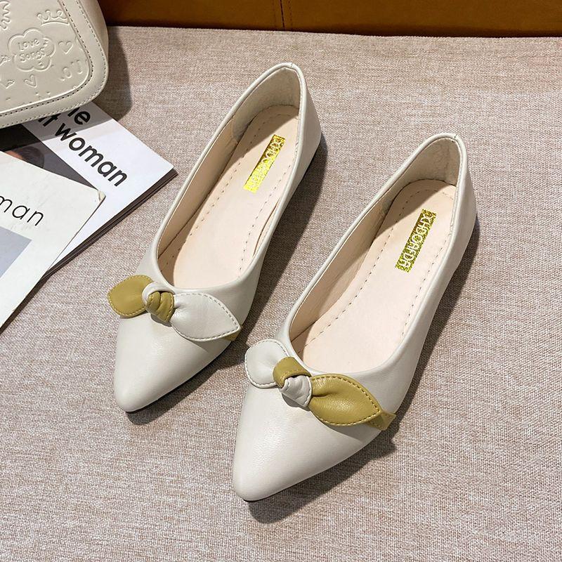Woman Flats White Slip-on Pointed Toe Office Moccasins Shoes for Women Chic Point with Discount High Quality Fashion Summer 2025