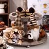 Christmas Coffee Bean Santa Claus Gnome Figurine With Polyester Fabric For Holiday Home Decor