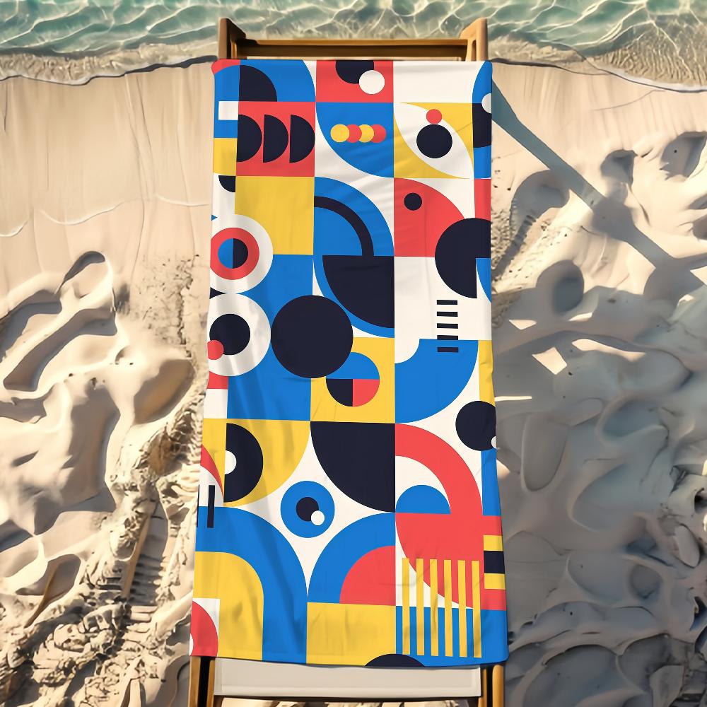 Kunst Abstrakt Bauhaus Handtuch Strand Dusche Bad Reise Leicht Hautfreundlich für Pool Camping Kreuzfahrt Sommer