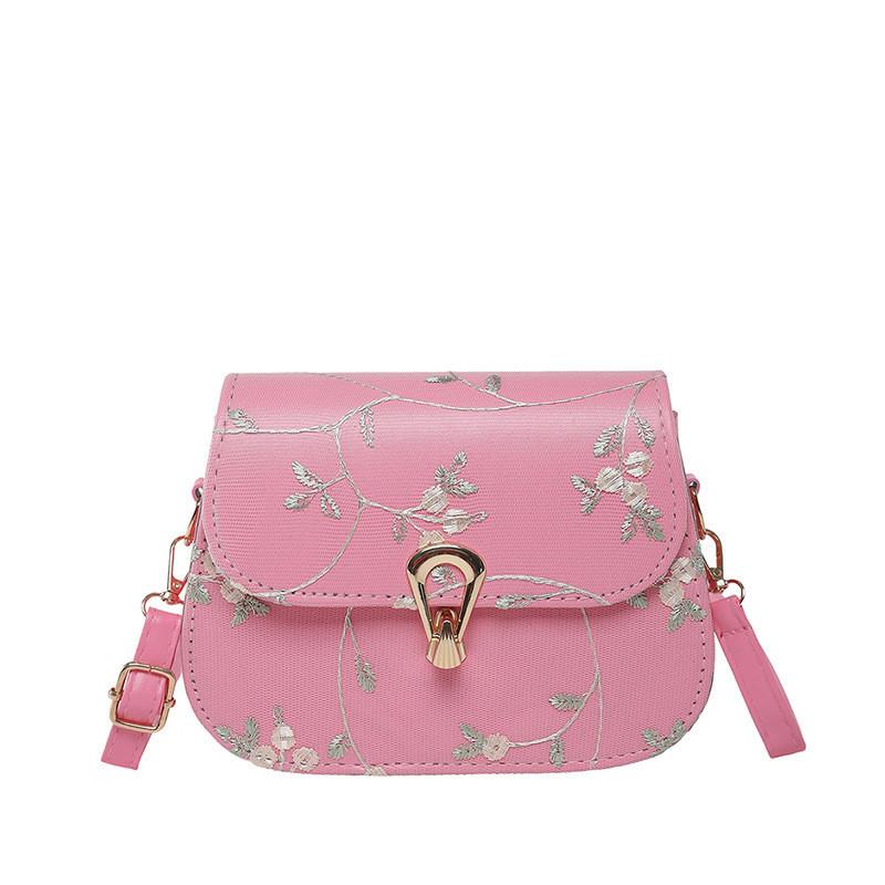 Fashion Shoulder Crossbody Bag With Flower Embroidery Design For Wear Daily
