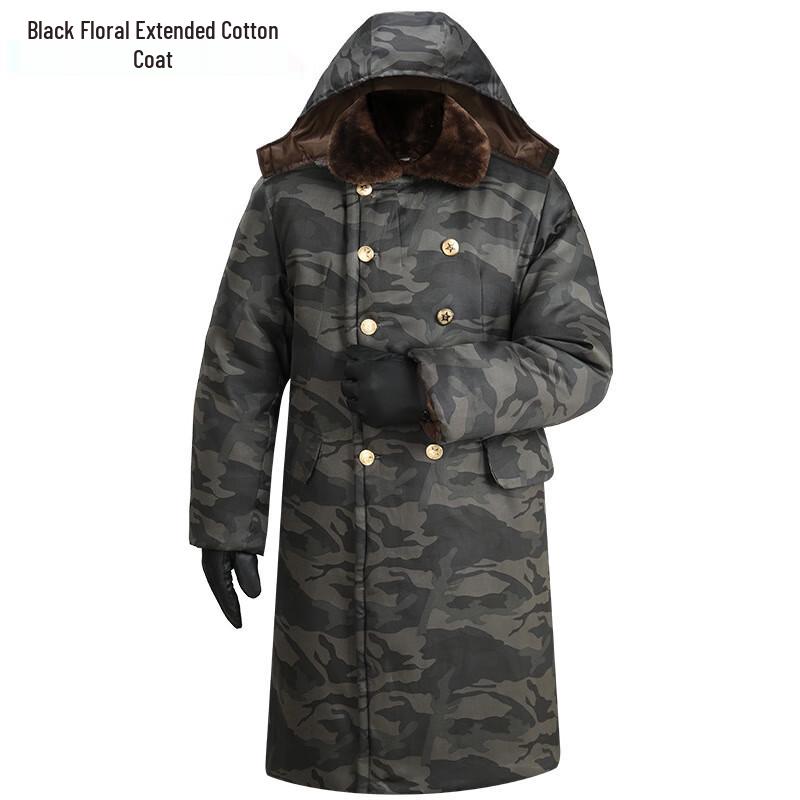 Yilan Winter Knee-Length Thickened Military Cotton Overcoat Small (100-130 lbs)