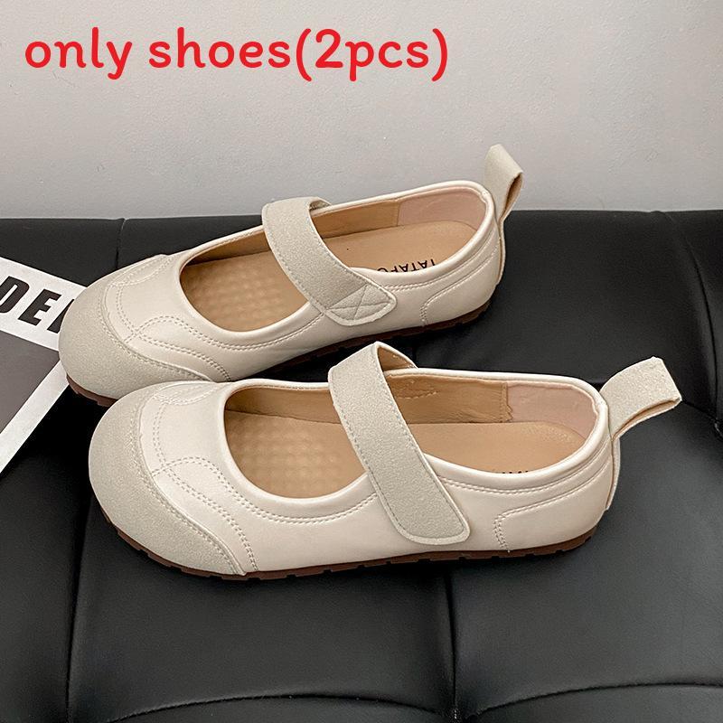 Mary Jane Flat Shoes For Women Summer Pu Slipon Ballet Flat With Padded Sole