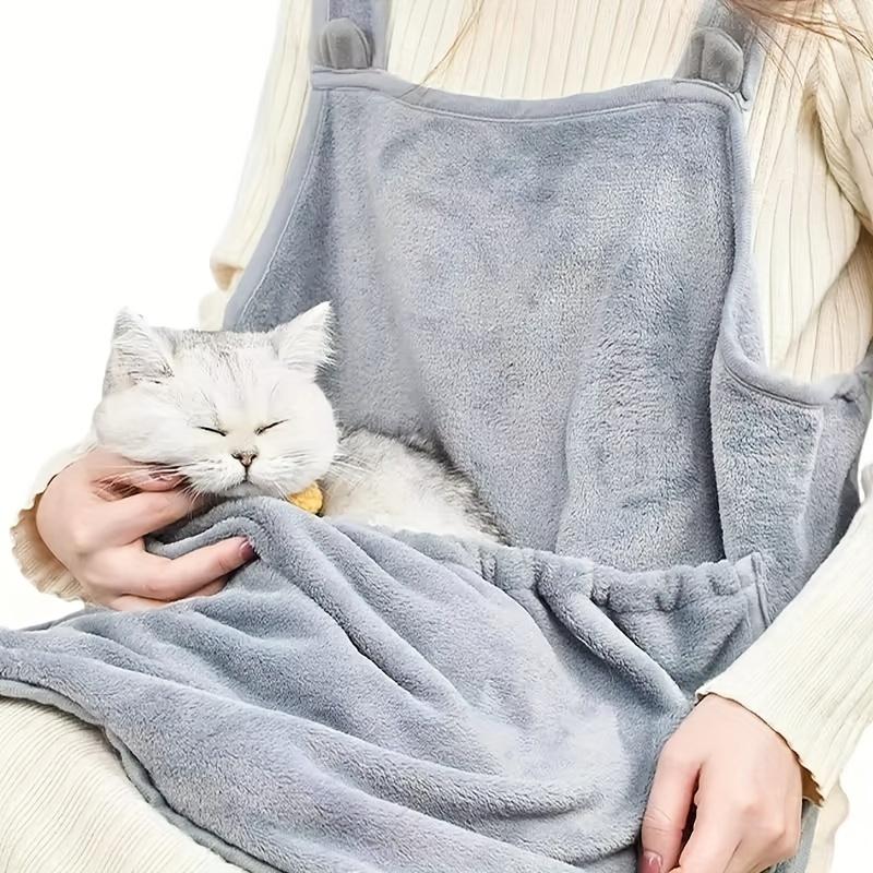 Cat Grooming Bib & Pet Apron, Anti-Hair Grooming Clothes for Cats, Protective Cat Bed Covering Bib for Bathing, Brushing & Grooming