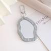 New Irregular Mini Makeup Mirror Keychain Resin Bag Charm Portable Touch-Up Mirror Pendant For Fashion Commute Purse Backpack