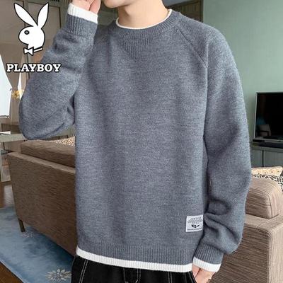 Men's Faux Two-Piece Pullover Knit Sweater