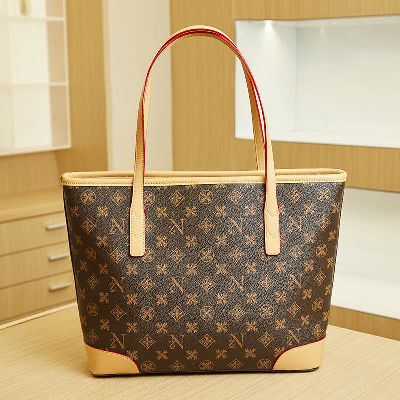 Fashionable One-shoulder Retro Bag Tote Bag Commuter Simple Printed Large Capacity Handbag Women's Bag