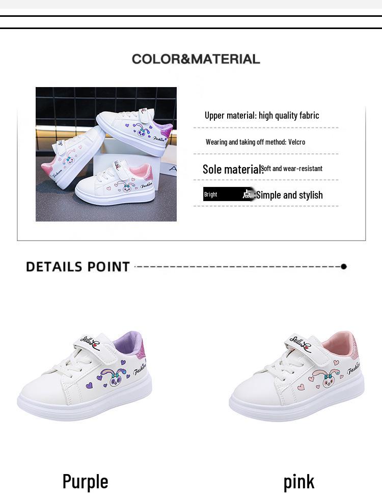 2025 Weiche Sohle Rutschfeste Weiße Laufschuhe für Mädchen - Perfekt für die Grundschule und Sport