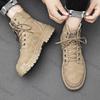 Fashion Men's High Top Short Boots Fashion Ankle Boots Men Autumn Winter British Style Outdoor Boot Man Breathable Lace-Up Botas Hombre