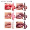 6-color Crystal Head Tube Lip Gloss Nourishes Pearlescent Band Sparkling Lip Gloss Moisturizes Exfoliating Make Up Beauty Lips Care