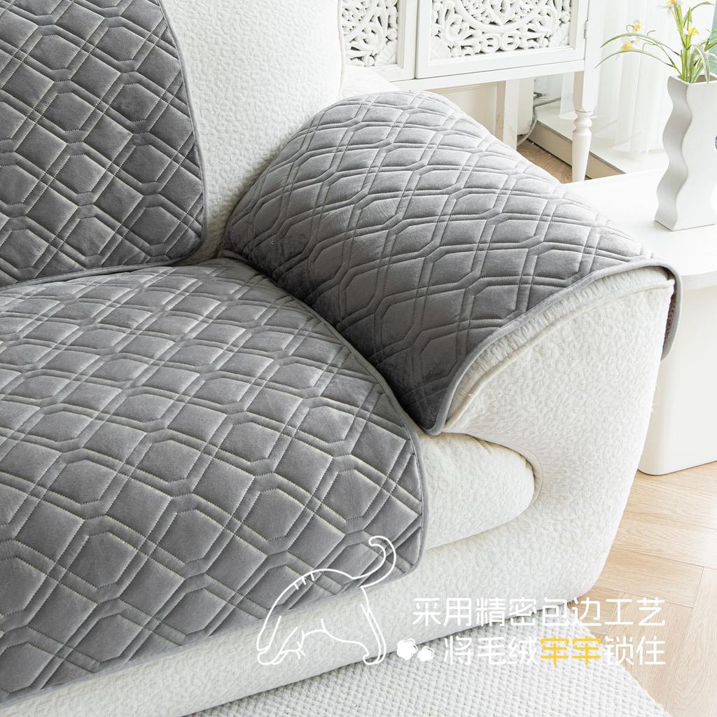 Short Plush Sofa Cover New Model All-Season Universal Non-Slip Multi-Use Light Luxury Sofa Cover Soft And Skin-Friendly