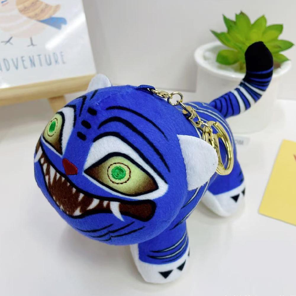 Non-Toxic New Anime Kpop Demons Hunters Plush Keychain Cute Purple Tiger Black Hat Magpie With 3 Eyes Monster Keychain Plush Toy