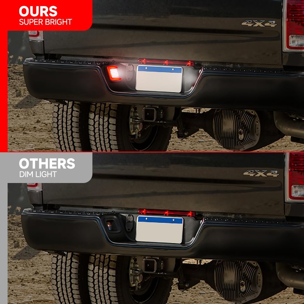 Ram Led License Plate Light Assembly OEM Replacement For 2003-2018 D0Dge Ram 1500 2500 3500 White Red OLED Rear License Number Plate Tag Tail Lamp