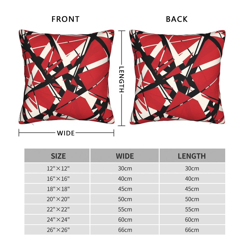 Evh Stripes Van Halen Red Design Pillow Case Soft Pillow Cover Kawaii Pillowcases For Couch Sofa Bedroom