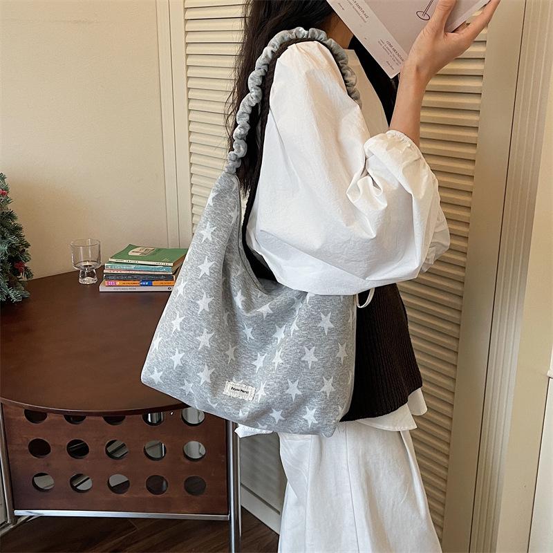 2026 Trendy Star Pattern Shoulder Bag for Students - Campus Street Essential Handbag