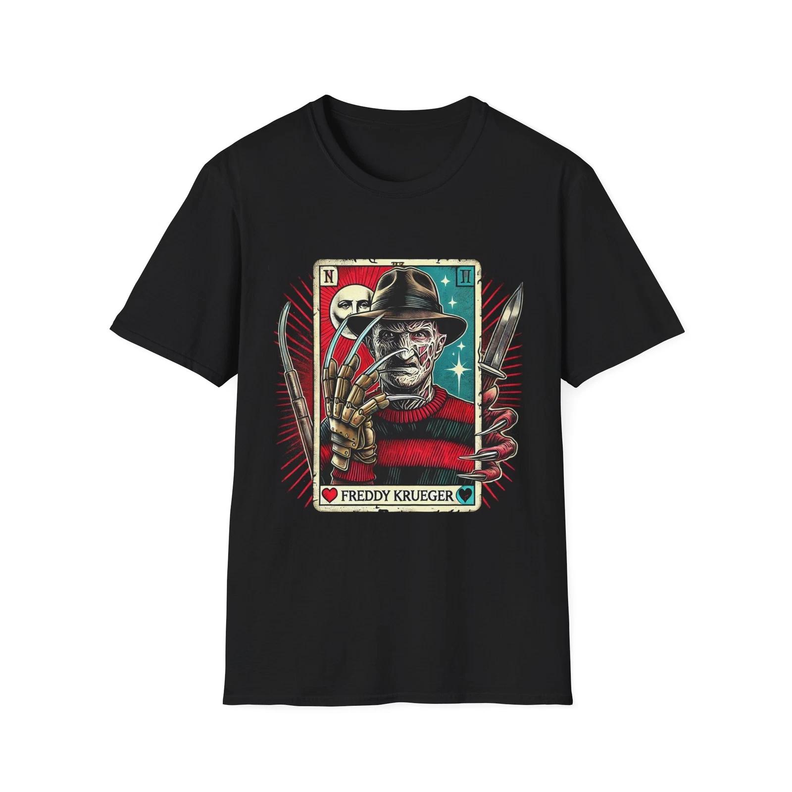 Nightmare on Elm Street Freddy Tarot Card T-Shirt – Horror Icon Tee M