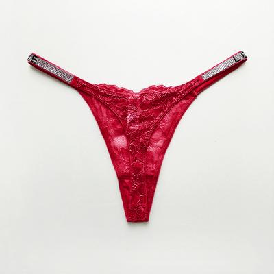 Women Briefs Sexy Panties Shiny Rhinestone Lace Thin Strap Underpant Ultra-thin Hot Sexy See-through Women's Thong