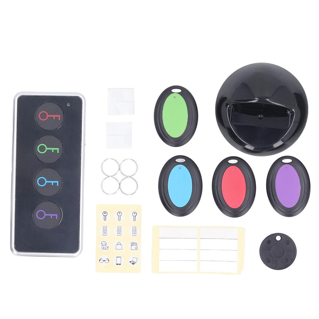 Key Finder 75‑80dB Tracking Device Item Locator Tag 30‑40m with 4pcs Receiver for Wallet