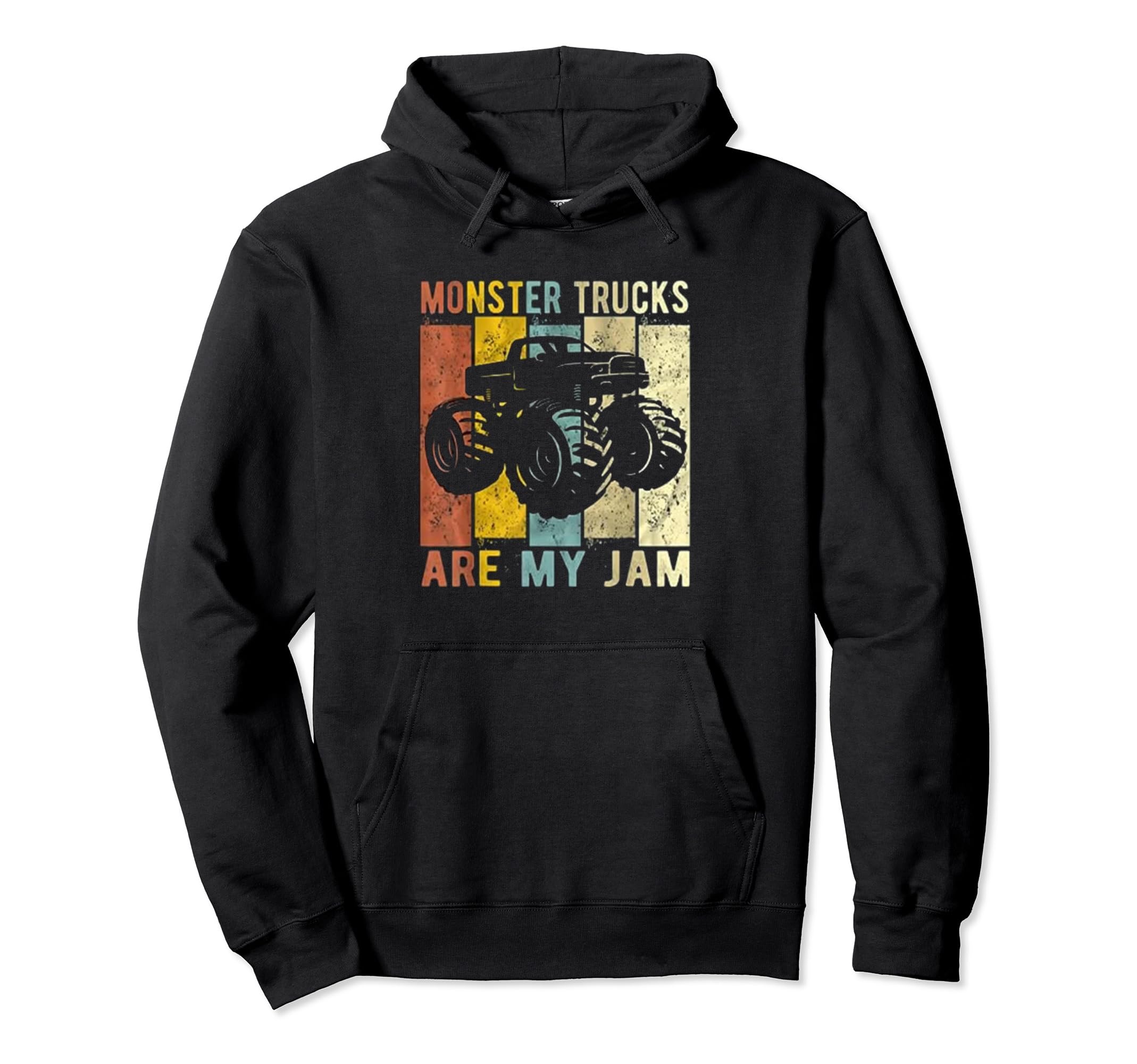 

Vintage Monster Truck Are My Jam Retro Sunset Cool Engine Hoodie