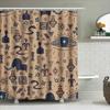 Trendy Bohemian Bathroom Decor Shower Curtain With Eye Design For Home Decoration Black/Beige Colorway (72X84 Inches)