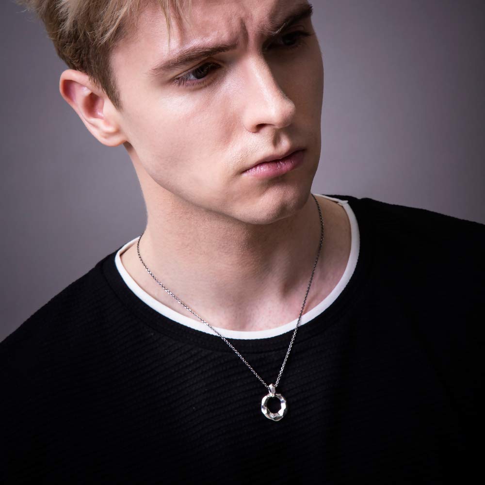 Artemis Classic Textured Ring Pendant (acp0334) - Men's Silver Accessory, Brand Jewelry, 925 Sterling Silver