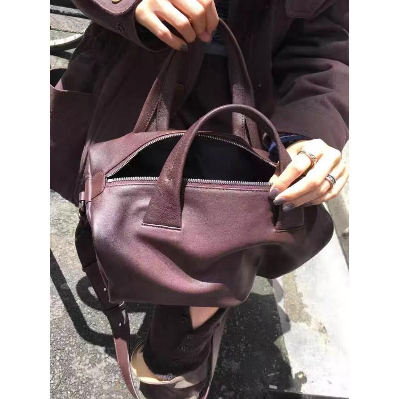 Minimalist Bowling Bag Women 2025 Fall Trendy Canvas Tote Shoulder Handbag Street Style Large Capacity