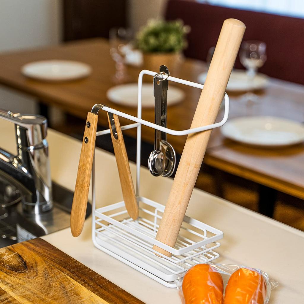 Astro Dishcloth Hanger White x D9 x Dishcloth Stand Sponge Rack Dishcloth Holder Approx. W17.8 H25.5cm 711-52