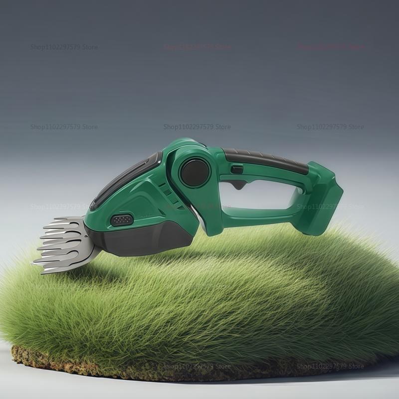 Akumulátorové elektrické nůžky na živý plot a nůžky na trávu 2 v 1, dobíjecí ruční zahradní nářadí pro prořezávání keřů, odplevelování, trávník