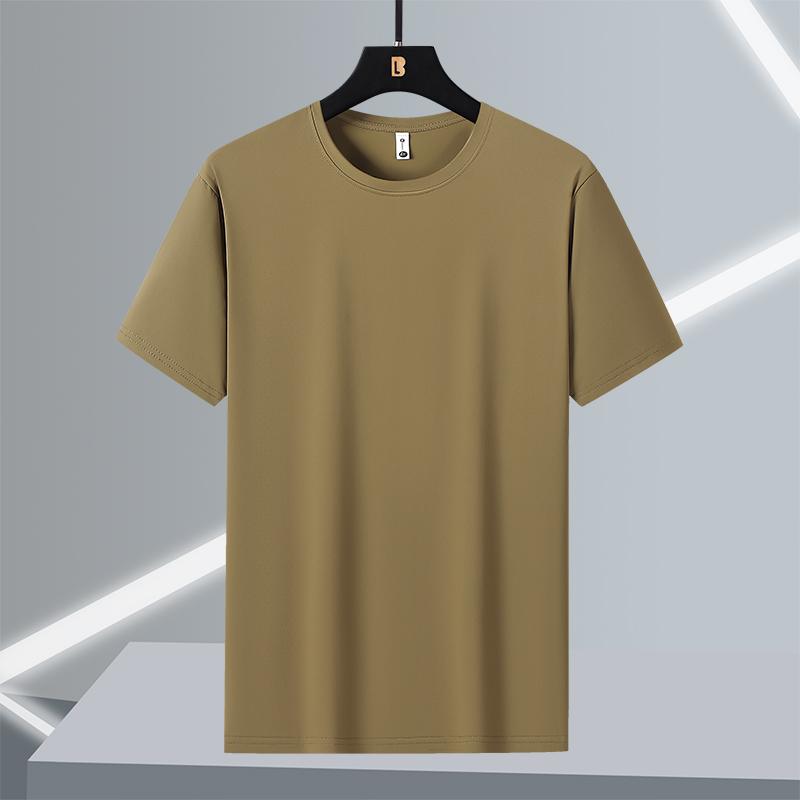 T-shirt Men's Short-sleeved Ice Silk Large Size Round Neck Quick-drying Stretch Short-sleeved T-shirt L-7XL