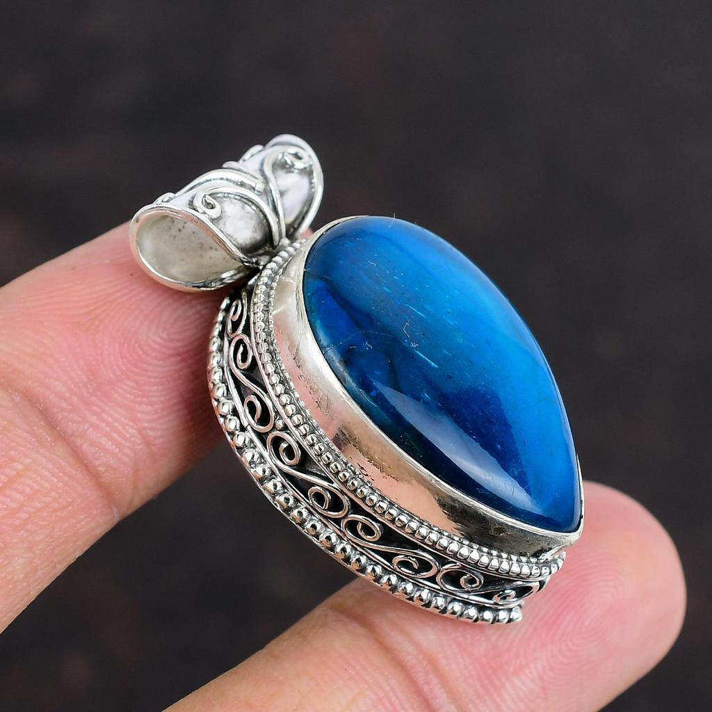 Pandantiv din labradorit neon flash, bijuterii lucrate manual cu pietre prețioase, pandantiv din argint 925, bijuterii unice, pandantiv delicat, bijuterii vintage pentru cadouri