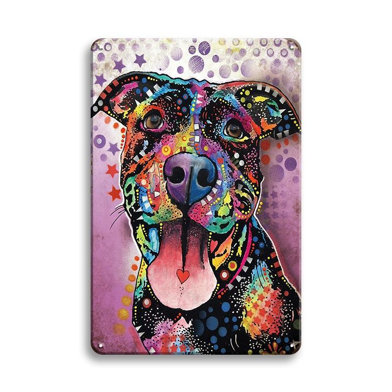 INEED Vintage Pet Plaque Cat Dog Metal Tin Sign Pub Bar Home Decor Lion Corgi Shepherd Art Poster Retro Decor Wall Iron Plate