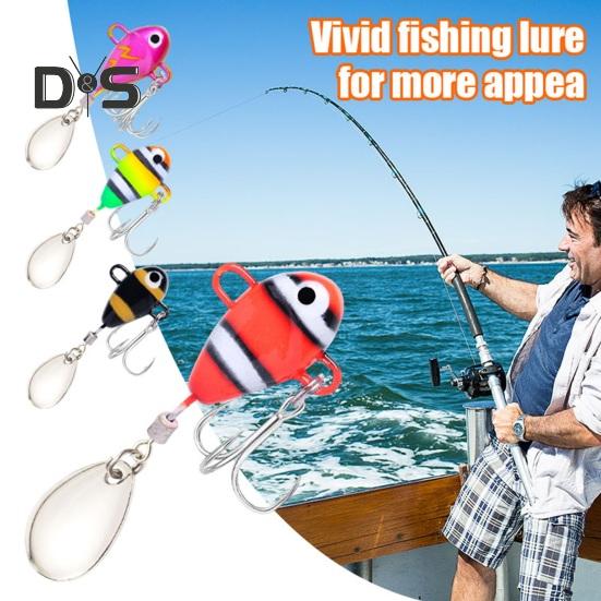 6Pcs 10G/5CM VIB Fishing Lure with Treble Hook Spinning Sequin Long Casting Metal Hard Artificial Spinner Bait Saltwater Freshwater Bass Walleye