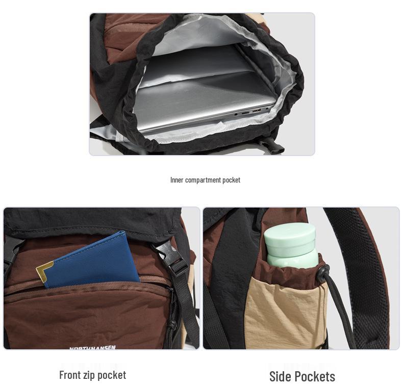 Trendy Color Block Casual Sports Backpack: Versatile, Lightweight, and Spacious Drawstring Travel Bag