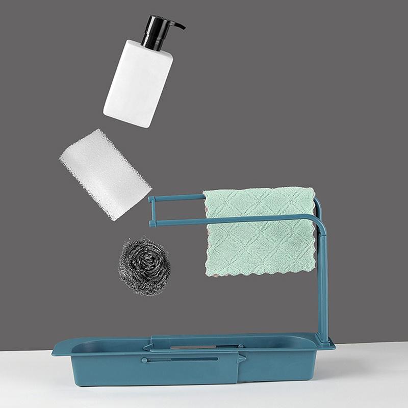 Kitchen Sinks Soap Sponge Organizer Holder Telescopic Sink Shelf Drain Rack Storage Basket Kitchen Gadgets Accessories